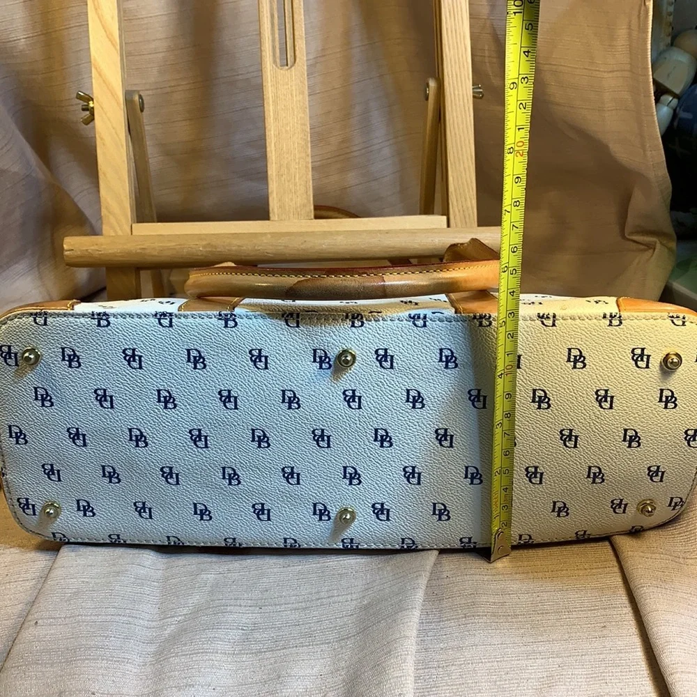 Dooney & Bourke leather satchel w/logo pattern
